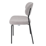 2pcs Upholstered Dining Chair With Metal Frame | Grey