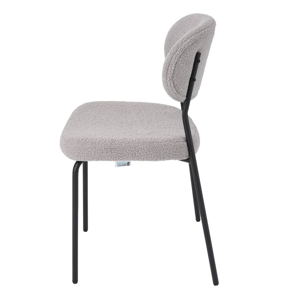 2pcs Upholstered Dining Chair With Metal Frame | Grey
