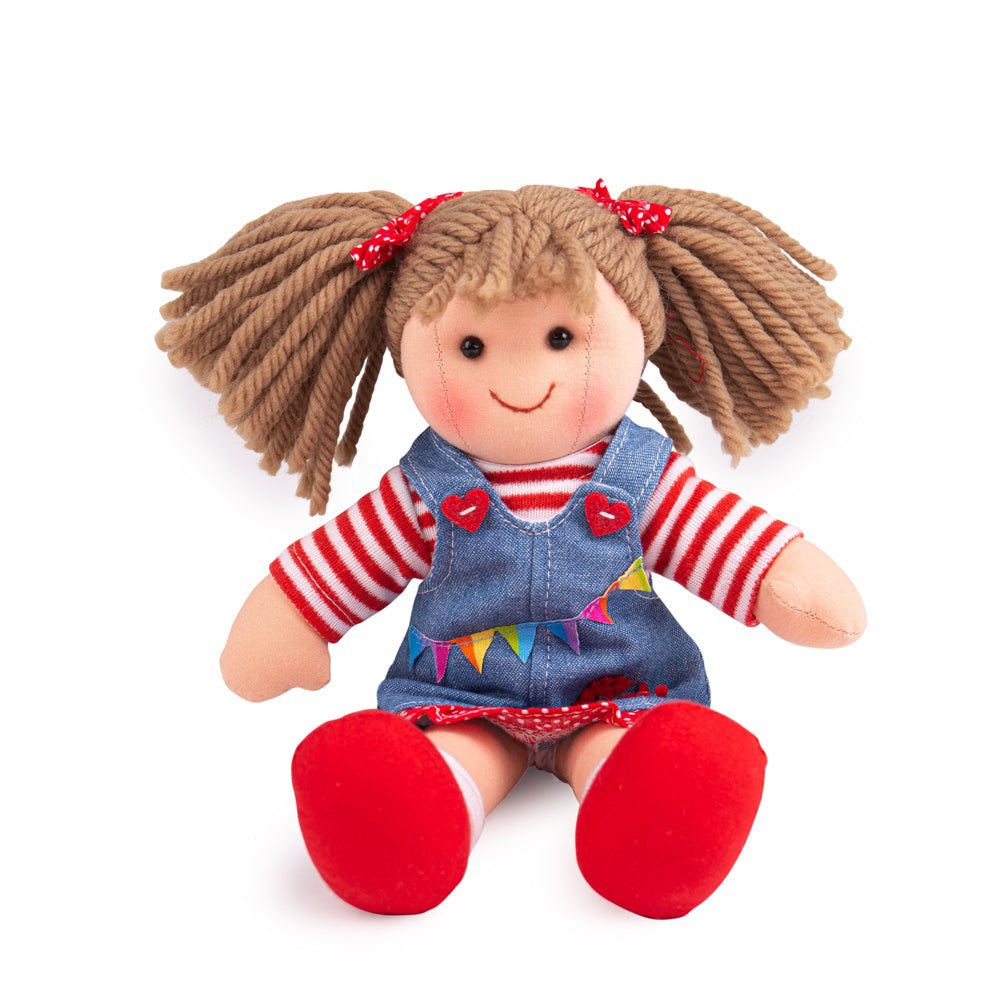 Bigjigs Toys Hattie - Small Soft Plush Ragdoll, 28cm Tall