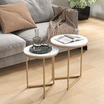 esting Coffee Table Set Of 2 With Metal Frame | One Size | Gold