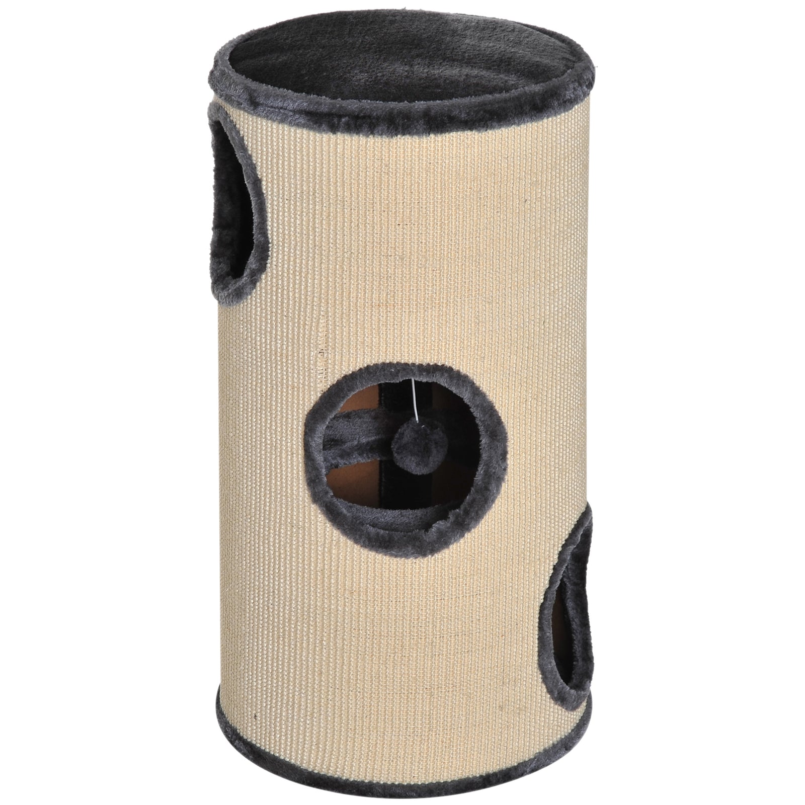 Cat Scratching Barrel Sisal Activity Center 3 Dens Observation Deck 70h