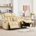Sheridan 2 Seat Manual Recliner Sofa With Central Console | Cream