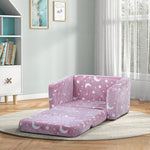 2 In 1 Kids Chair Bed With Glow In The Dark Cosmic Design | Pink