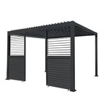 Anthracite Aluminium Pergola With 2 X Shutter Panels | 3m x 4m | Anthracite