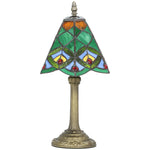 HOMCOM Handcrafted Stained Glass Bedside Lamp, Tiffany Style Table Lamp