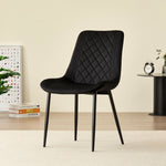 Stylish Miami Dining Table Set With 4 Velvet Amelia Chairs | Black