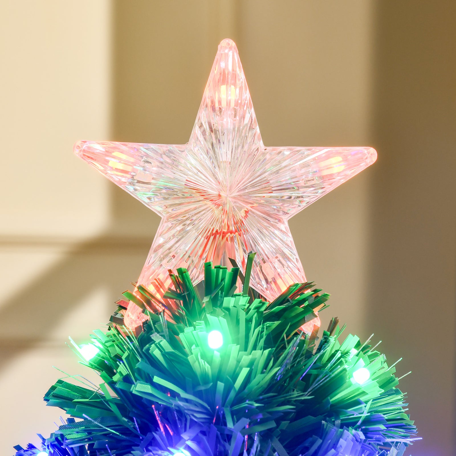 3ft Prelit Artificial Christmas Tree Fiber Optic Xmas Decoration, Green | 3ft | Green