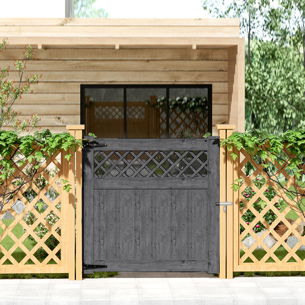 120cm W X 90/120cm H Rhombus Garden Wood Fence Gate | 120cm