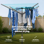 4-arm Rotary Clothes Airer - Charcoal