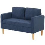 Compact 2 Seater Sofa With Under Seat Storage | One Size | Blue