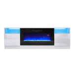 Recessed Electric Fireplace Tv Stand With Remote Control | White