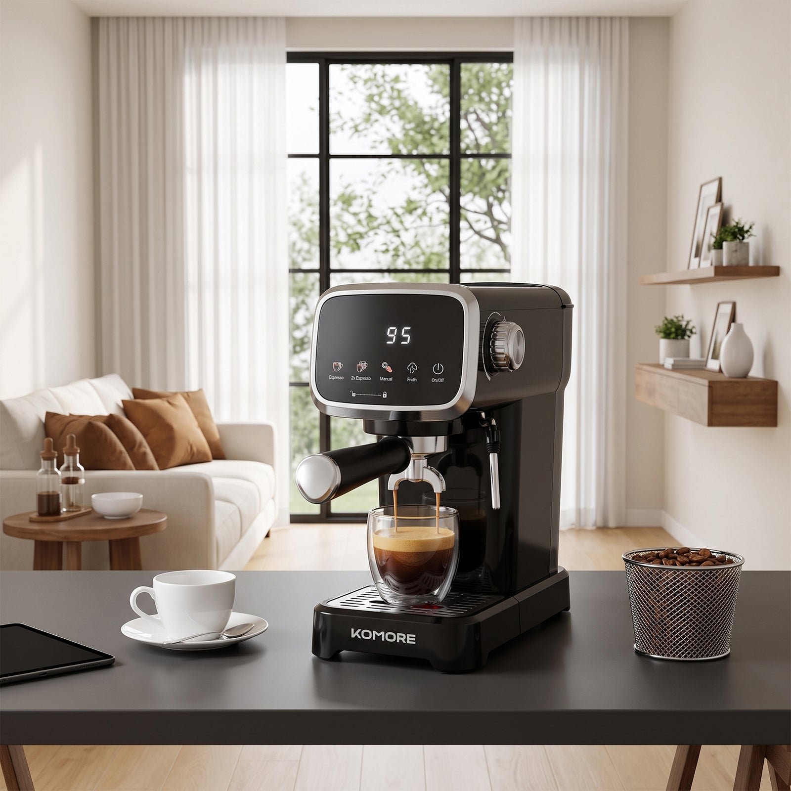 Breeins 20 Bar Touch Control Espresso Machine Coffee Maker With Steam Wand