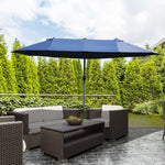 4.6m Double-sided Sun Umbrella W/ Base | Blue