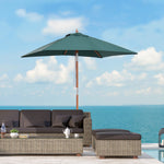2x1.5m Wooden Patio Umbrella Parasol | Green