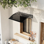 1-2m W x 1m D Curved Outdoor Door Window Awning Canopy | Small | Dark Grey
