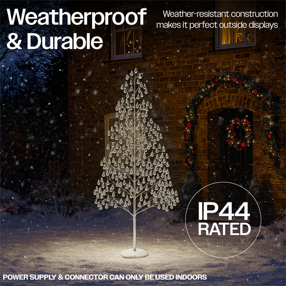 210cm 1200 Warm White Micro Led Tree 5m Lead | Silver