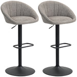 Swivel Bar Stools Set Of 2 Height Adjustable Bar Chairs | Grey