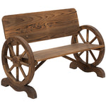 Garden Wagon Wheel Bench Outdoor