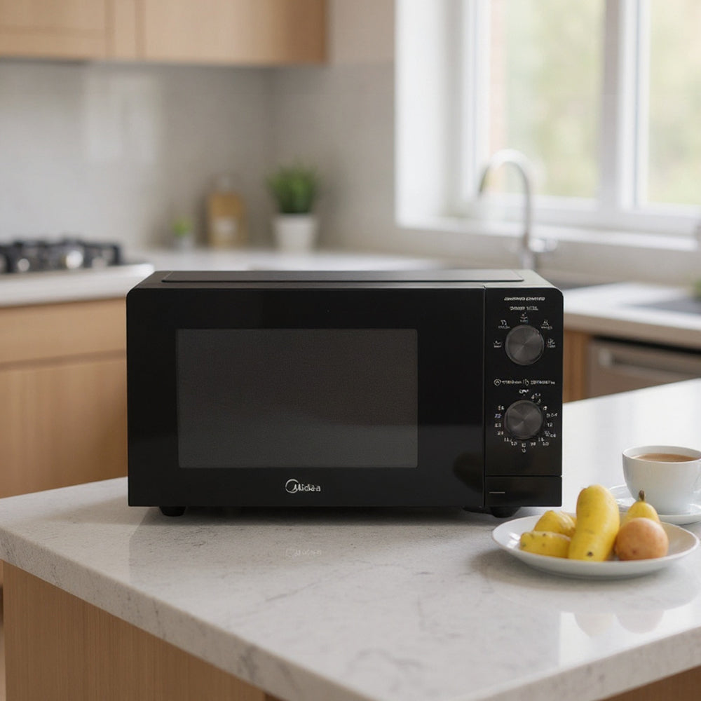 Compact 20l Microwave Oven With Side-opening Door, 5 Power Levels, Safety Interlock & Easy-clean Cavity