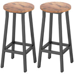 HOMCOM Barstools, Breakfast Bar Stools With Footrest, Rustic Brown