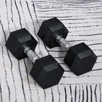 2x8kg Rubber Hex Dumbbells For Home Gym | Black