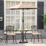 3 Pcs Garden Coffee Table Setw / Parasol Hole & Cushions