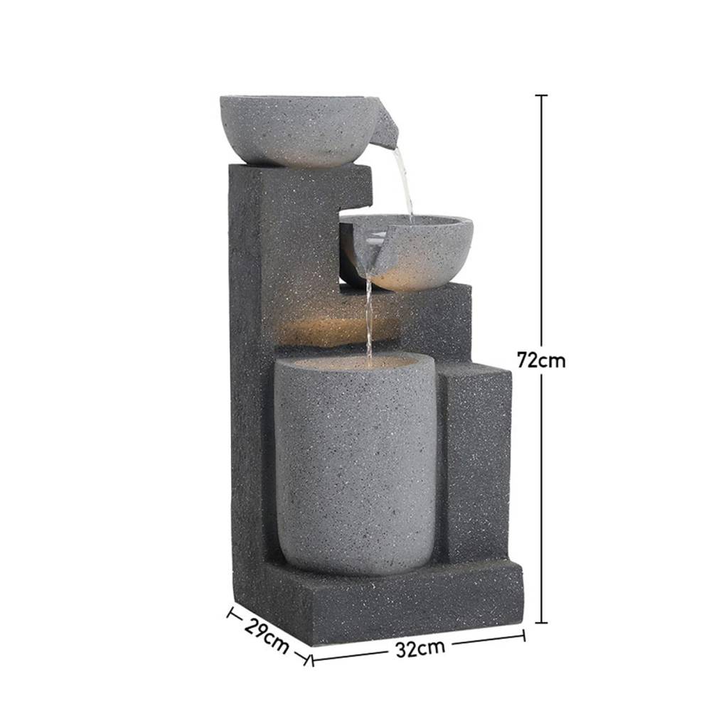 Outdoor Water Fountain Rockery Decor Solar Powered