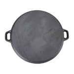 Living and Home 34cm Dia Pre-seasoned Round Dual-handle Cast Iron Grill Pan