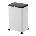 20l Adjustable Height Trash Bin With Flip-top Lid, Sealed Odour Control, And Omni-directional Wheels, White