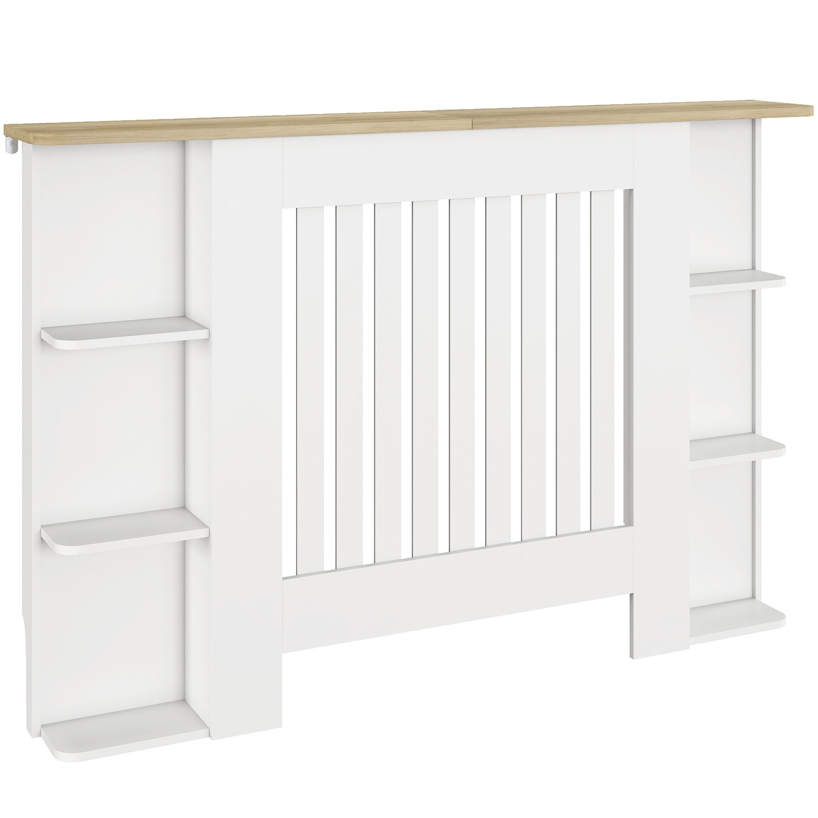 Vertical Slatted Heater Cover For Living Room | Medium | White