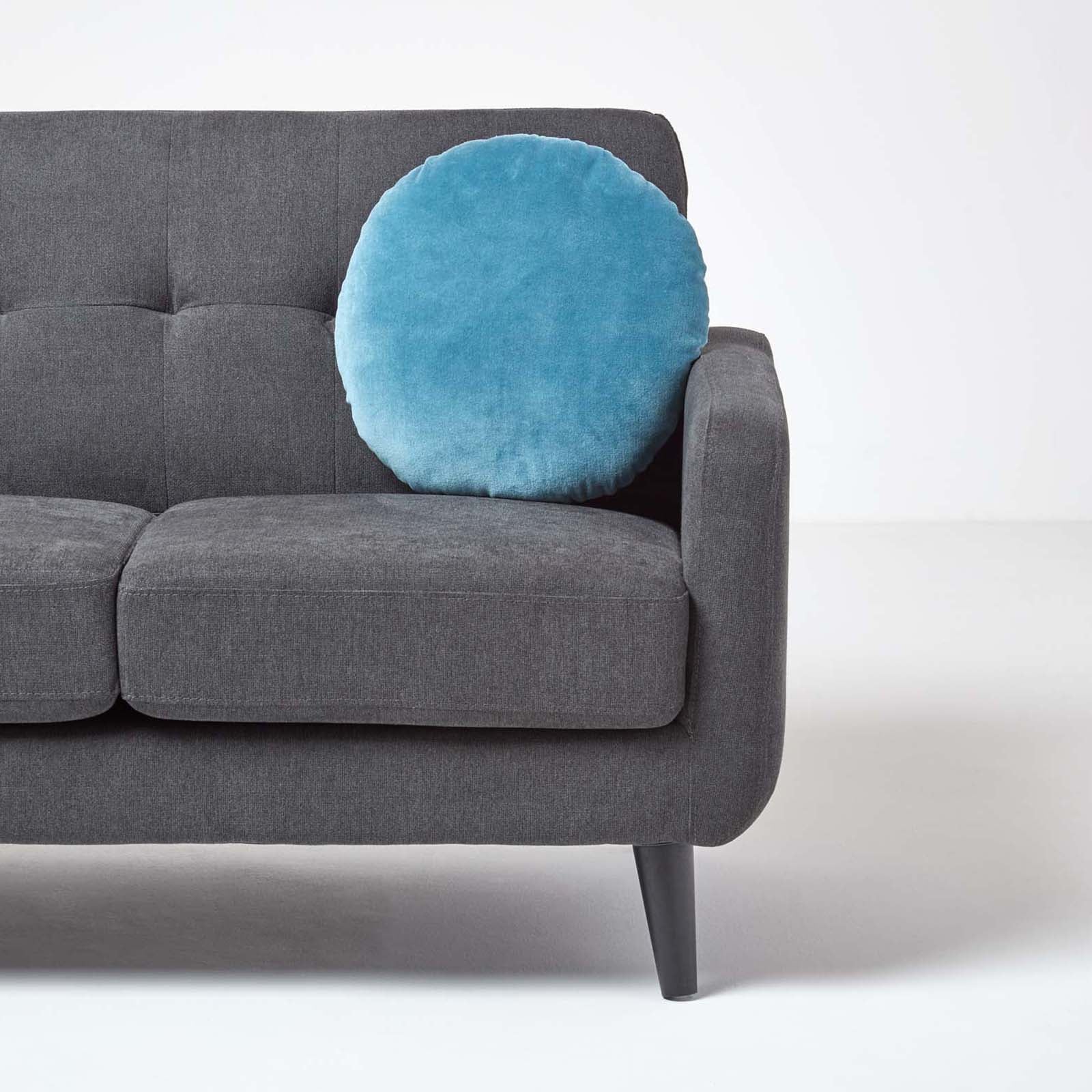 Luxury Velvet Round Cushion | 40cm x 40cm | Blue