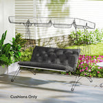 Garden Bench Cushion, Seat Pad With Ties, Black | Black