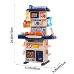 Children Pretend Kitchen Playset 43pcs Toy Accessory Set | Blue