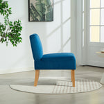 Corina Velvet Fabric Armless Accent Chair | Blue