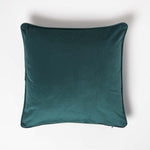 Filled Velvet Cushion With Piped Edge 46 X 46 Cm | 45cm x 45cm | Green