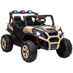 2 Seater 24v Kids Electric Car W/ Remote Control | Khaki