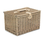 Antique Wash Finish Chest Picnic Basket | Large | Brown