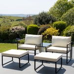 Serano Outdoor 2 Seat Sofa With Centre Table + Stools