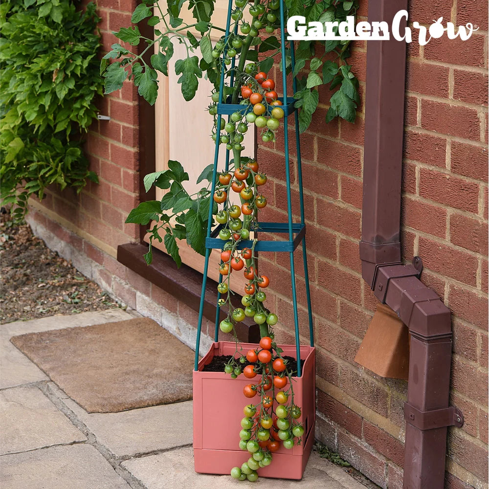 Self Watering 4 Tier Tomato Tower Jumbo Fruit & Vegetable Vine Plant, Support Grower, 1.5m Weatherproof Tower Garden Planter | Set-of-5