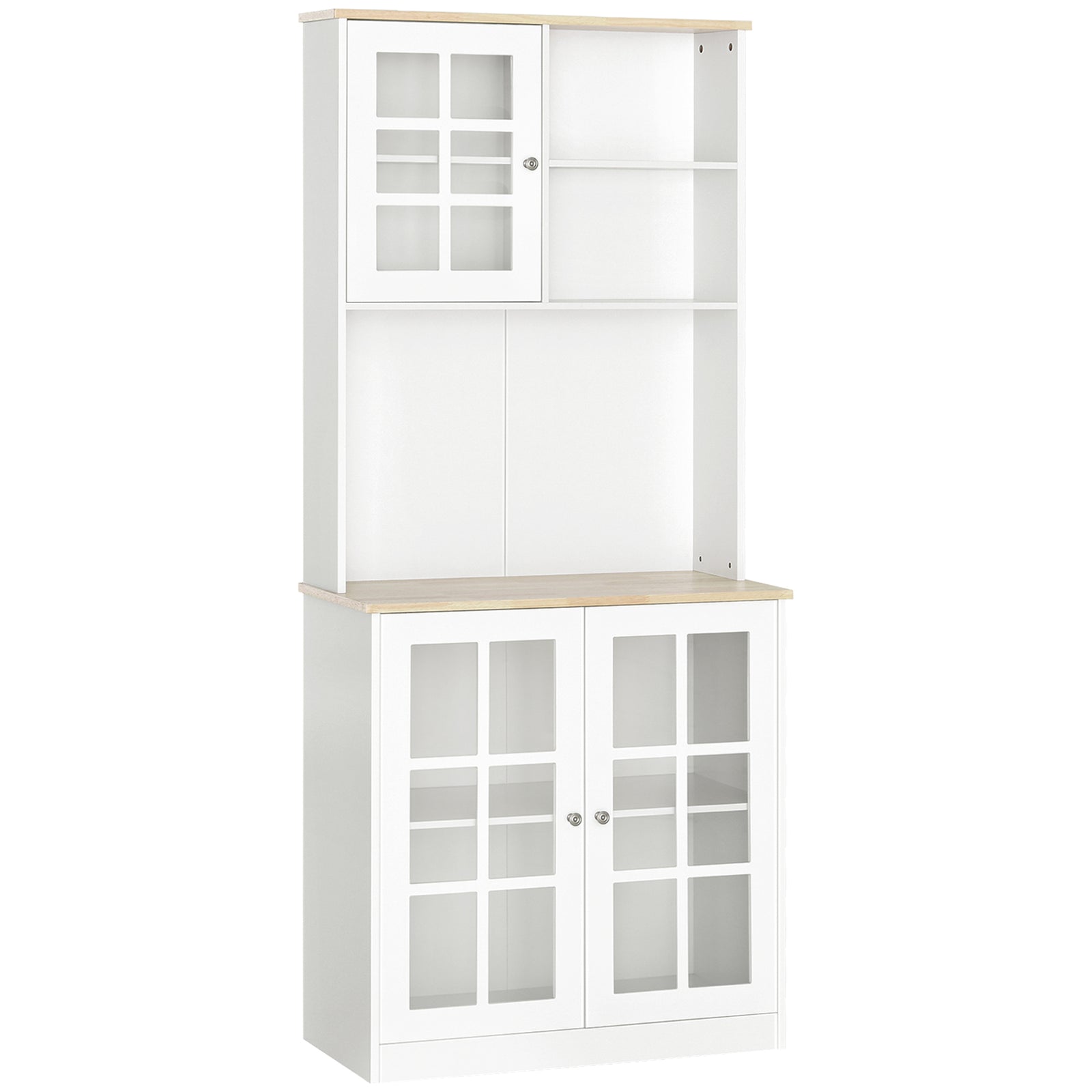 Home Sideboard Cabinet With Glass Doors, Shelves