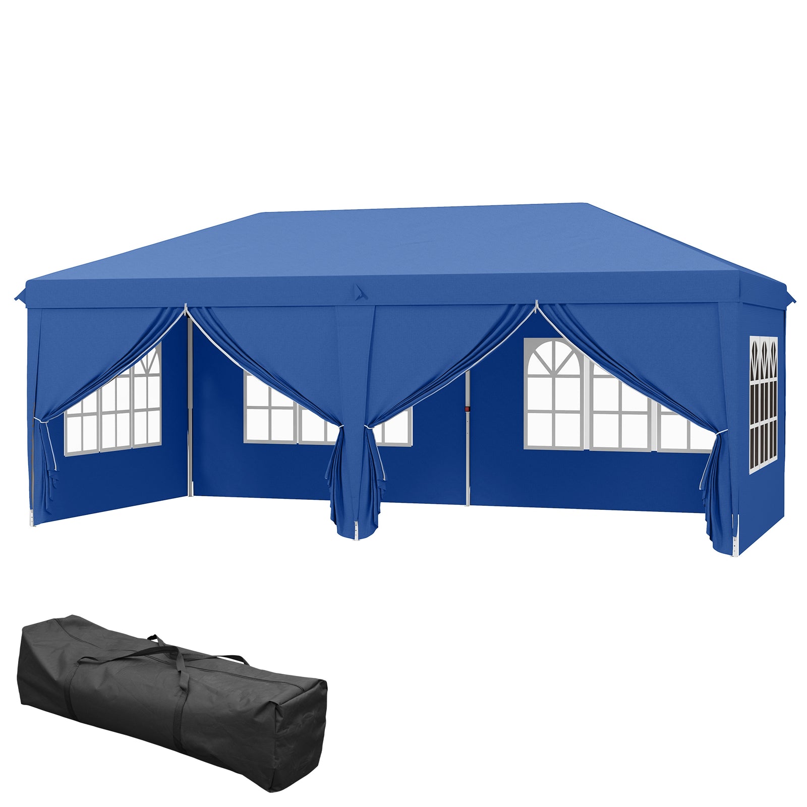3 X 6 M Pop Up Gazebo With Sides And Windows | Blue