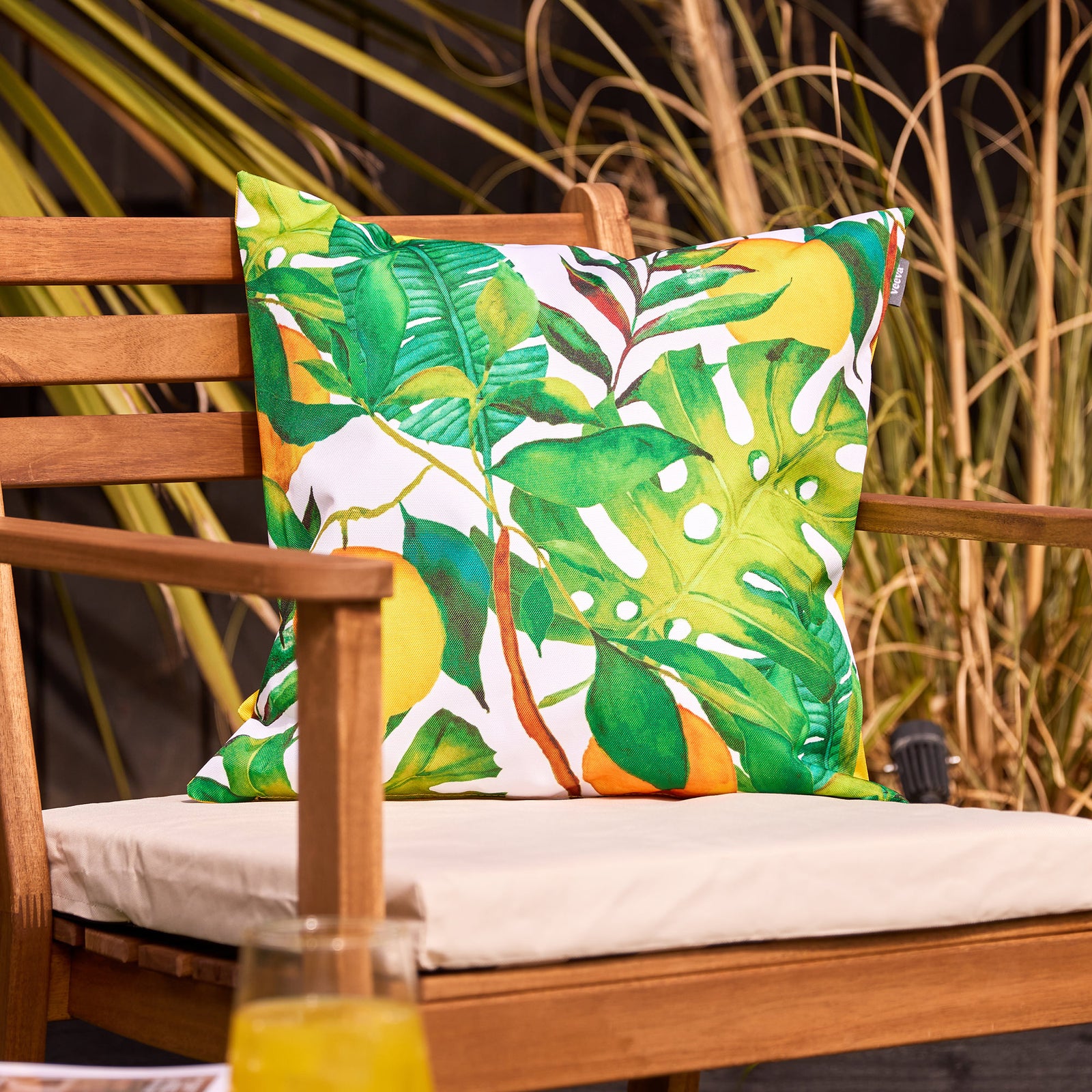 Tropical Indoor Outdoor Cushion Set Of 4 Water Resistant Cushions