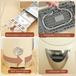 Kettle And Toaster Set With Temperature Gauge, Crumb Tray | Cream