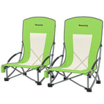 Set Of 2 Folding Beach Chair, Camping Chair With Carry Bag | Green
