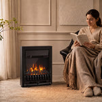 Electric Fireplace Stove Freestanding And Inset, 1000w/2000w, Black