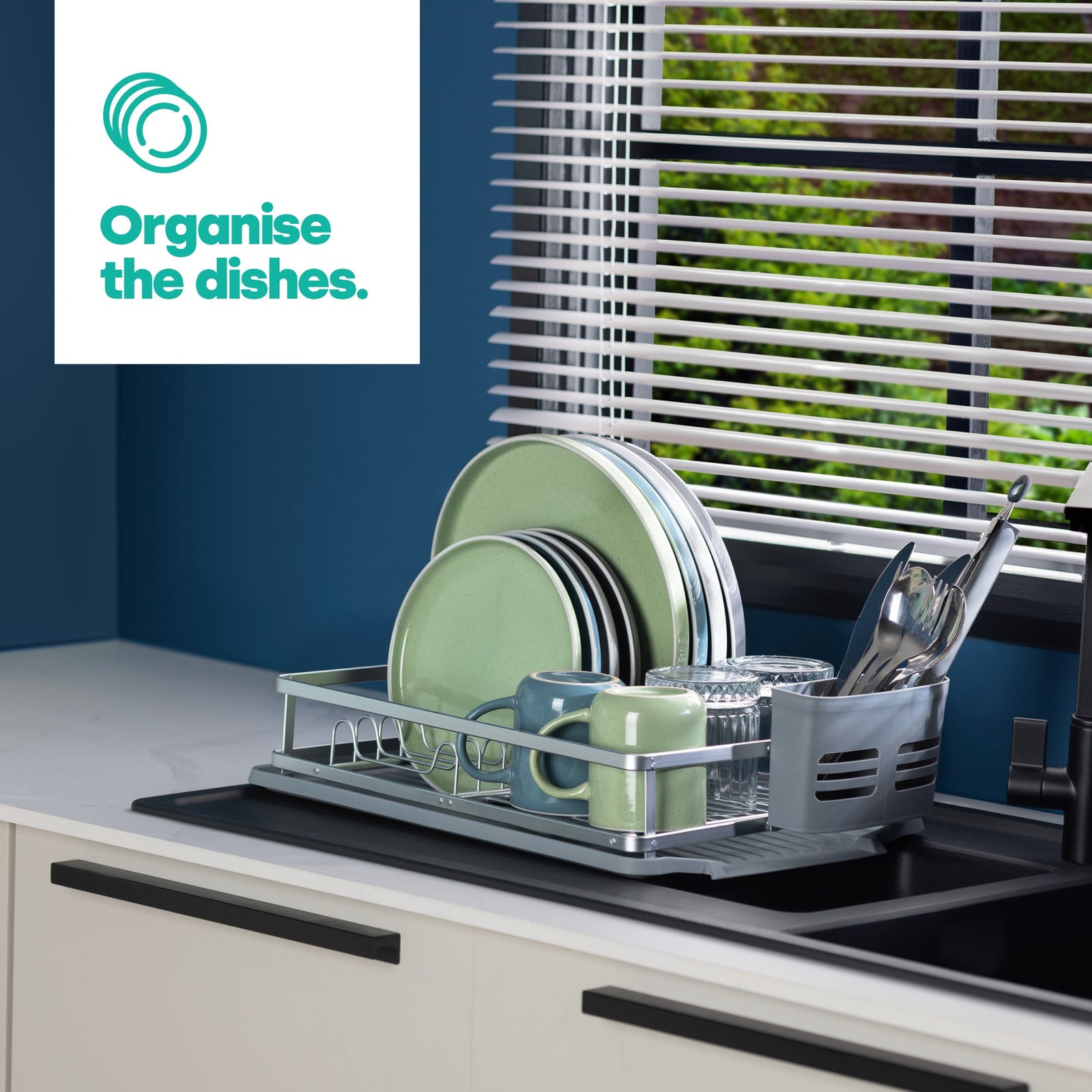 Aluminium Dish & Cutlery Drainer