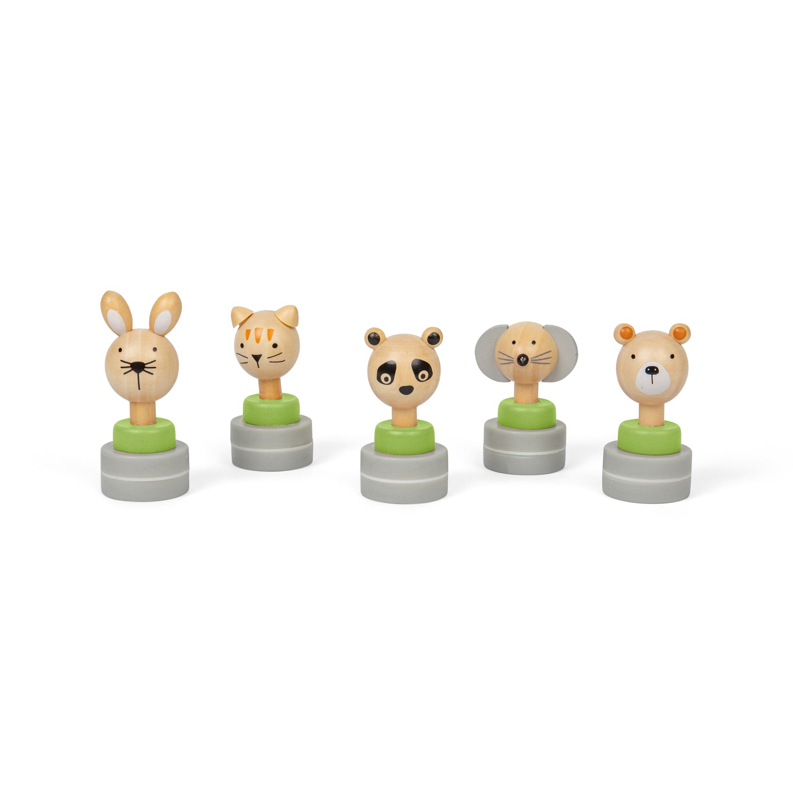 Wooden Ink Stampers - 5 Animal Stamps