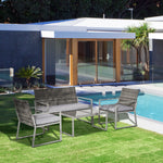 4pcs Outdoor Pe Rattan Wicker Lounge Set
