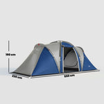 Family Camping Tent 3000mm Waterproof 8-12 Person | Blue