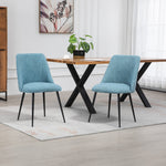 Set Of 2 Morandi Fabric Dining Chairs | Teal